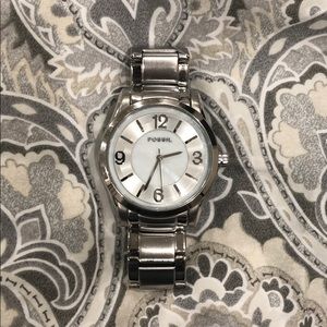 Women’s silver fossil watch